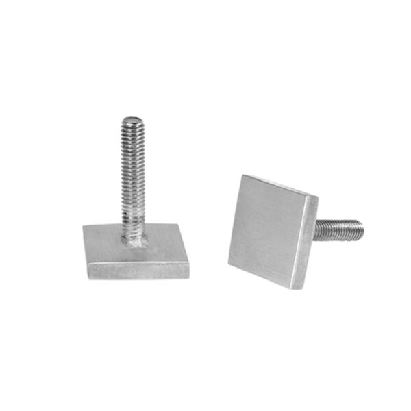 047 25x25 sq plate with thread (for glass fixing)