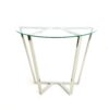 Half Round Polished Stainless Steel & Glass Table